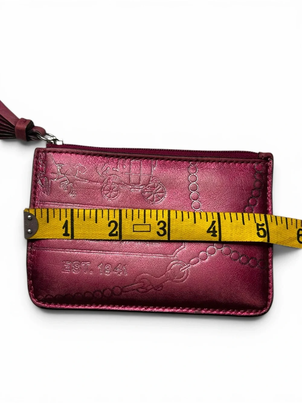 Coach Y2K Metallic Pink Key Pouch Coin Purse Card Holder
